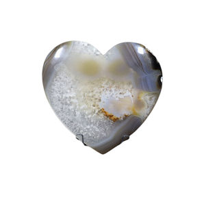 Agate Druzy Heart with stand - 203 grams