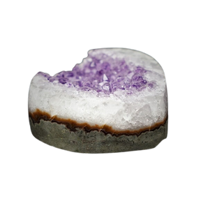amethyst-geode-heart-662g-stand-love-healing - Heavenly Crystals Online
