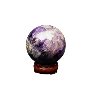 Amethyst Sphere with wooden stand - 788 grams