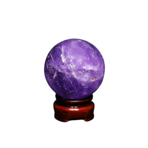 Amethyst Sphere with wooden stand - 295 grams