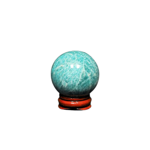 Amazonite Sphere with wooden stand - 112 grams