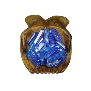 Blue Aura Quartz Points - 50 grams in an organza pouch