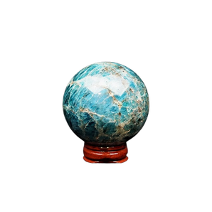 Blue Apatite Sphere with wooden stand - 261 grams