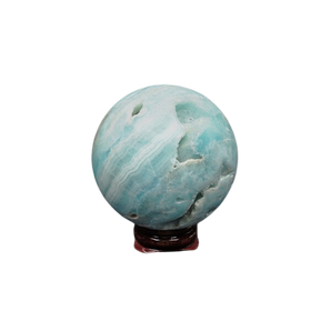 Caribbean Blue Calcite Sphere - 329 grams