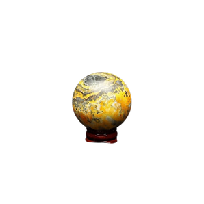 Bumblebee Jasper Sphere with wooden stand - 203 grams