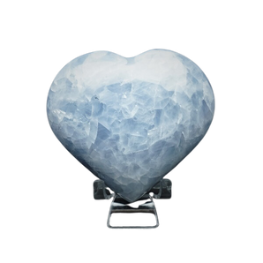 Blue Calcite Heart with stand - 535 grams