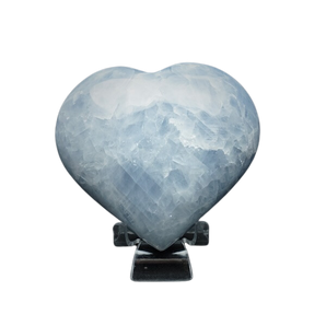 Blue Calcite Heart with stand - 535 grams
