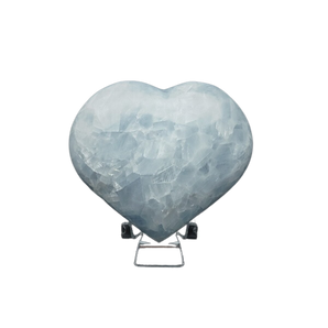 Blue Calcite Heart with stand - 631 grams