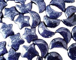 Blue Goldstone Stars and Moons