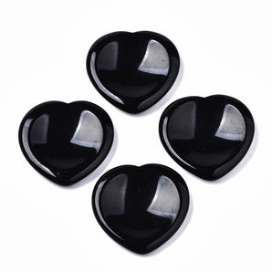Black Obsidian Heart Worry Stone - Heavenly Crystals Online