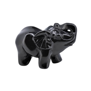 Black Obsidian Elephant - 217 grams