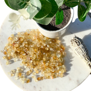 Citrine Chips - 100 grams in an organza pouch