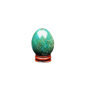 Chrysocolla Egg with wooden stand - 106 grams