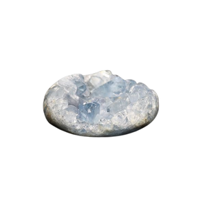 Celestite Geode Heart with stand - 323 grams