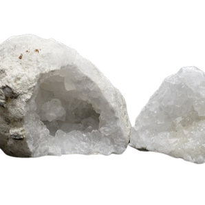 Clear Quartz Geode Cave Pair - 769 grams