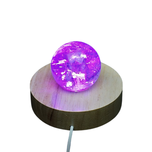 Wooden Base, USB LED colour Light Stand for Crystal