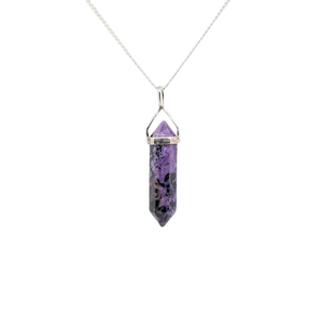 Charoite Double Terminated Pendant 925 Sterling Silver