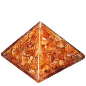 Carnelian Orgonite Pyramid - 169 grams