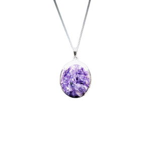 Charoite Pendant 925 Sterling Silver