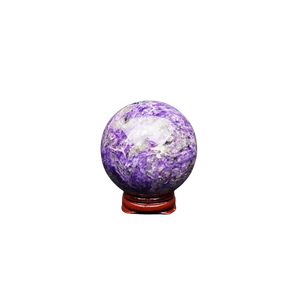 Charoite Sphere with wooden stand - 331 grams