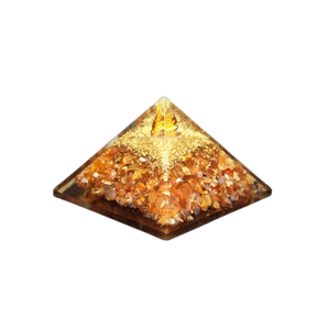 Carnelian, Clear Quartz, Copper, Tree of Life Orgonite Pyramid - 243 grams