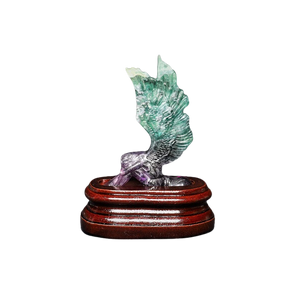 Fluorite Angel on wooden stand - 290 grams