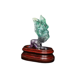 Fluorite Angel on wooden stand - 290 grams