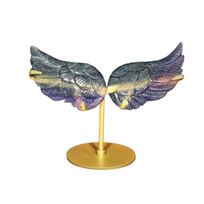 Fluorite Angel Wings on stand - 430 grams