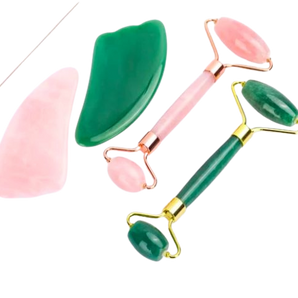 Green Aventurine Crystal Facial Massage Roller and Gua Sha in Gift Box