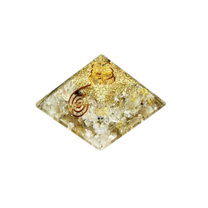 Golden Rutile Quartz, Clear Quartz Orgonite Pyramid