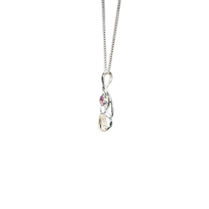 Herkimer Diamond, Amethyst Pendant 925 Sterling Silver