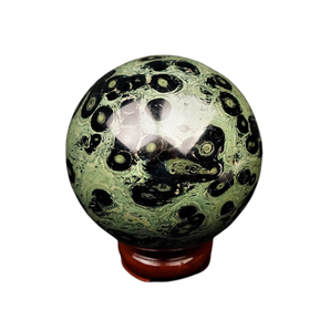Kambaba Jasper Sphere with wooden stand - 1.554 kgs