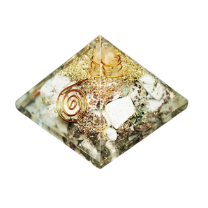 Larimar, Clear Quartz, Copper Orgonite Pyramid