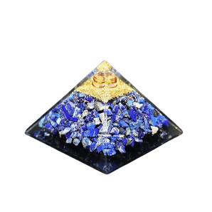 Lapis Lazuli, Clear Quartz, Tree of Life Orgonite Pyramid - 215 grams