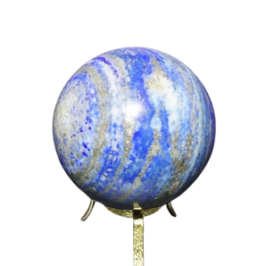 Lapis Lazuli Sphere with wooden stand - 559 grams