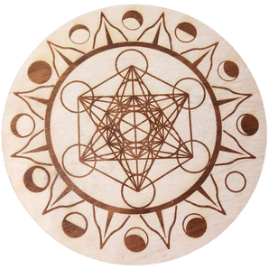 Deluxe Moon Cycle and Metatron's Cube Crystal Grid - 290mm x 11mm