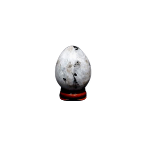 Moonstone Egg with wooden stand - 124 grams