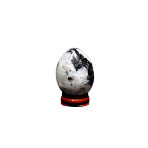 Moonstone Egg with wooden stand - 124 grams
