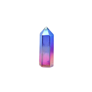 Red and Blue Aura Quartz Generator Point - 37 grams