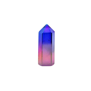 Red and Blue Aura Quartz Generator Point - 37 grams