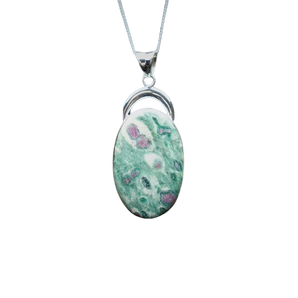 Ruby in Fuchsite Pendant 925 Sterling Silver