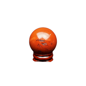 Red Jasper Sphere with wooden stand - 89 grams