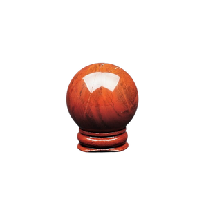 Red Jasper Sphere with wooden stand - 107 grams