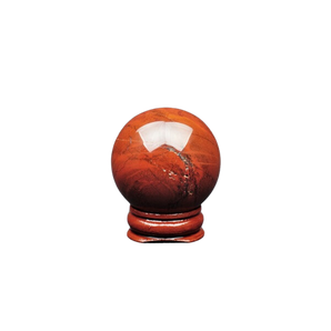 Red Jasper Sphere with wooden stand - 107 grams