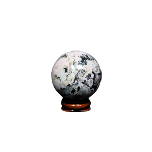 Rhodochrosite Sphere with wooden stand - 222 grams