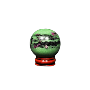 Ruby Zoisite Sphere with wooden stand - 151 grams