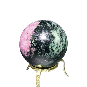 Ruby Zoisite Sphere with wooden stand - 175 grams