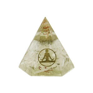 Selenite, Clear Quartz, Copper Orgonite Hexagonal Pyramid - 312 grams