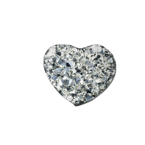 Silver Aura Quartz Heart - 125 grams