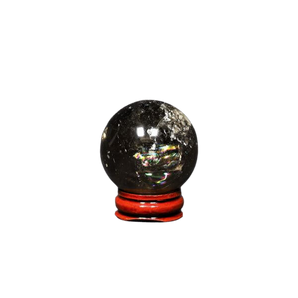 Smoky Quartz Sphere with wooden holder - 110 grams